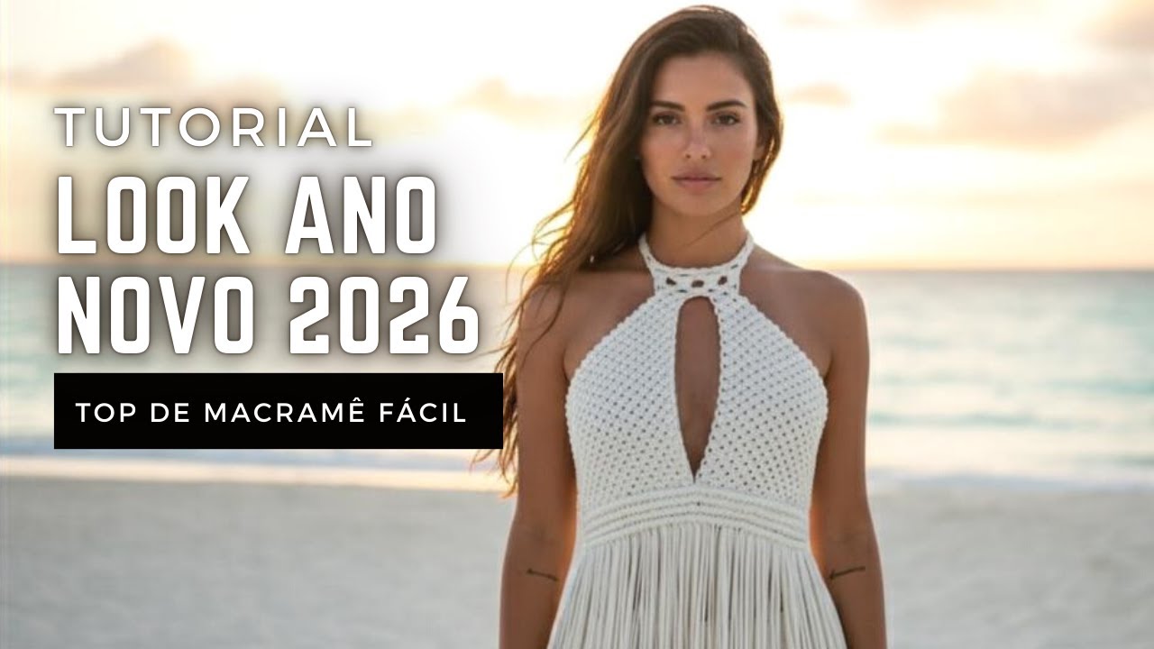 Top Cropped Macramê Ano Novo 2026 – DIY Passo a Passo Fácil 🌟