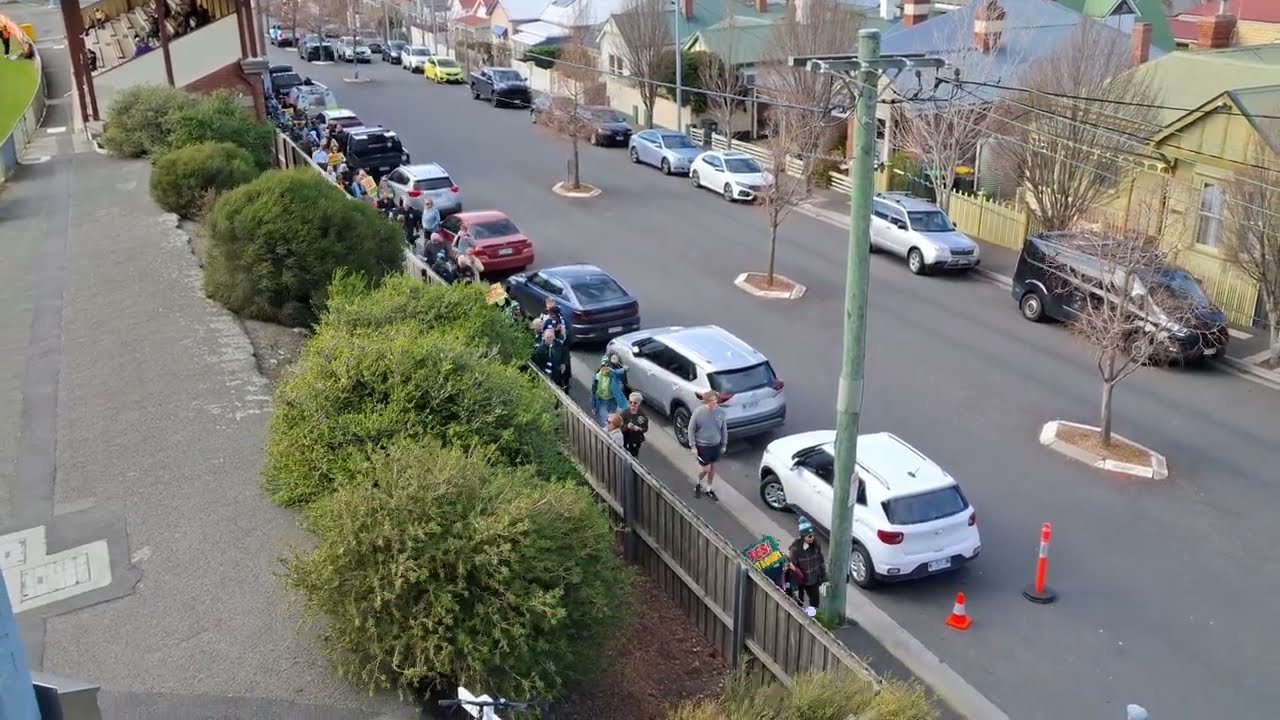 YES Stadium March Arriving At North Hobart Oval For The State Rep Game