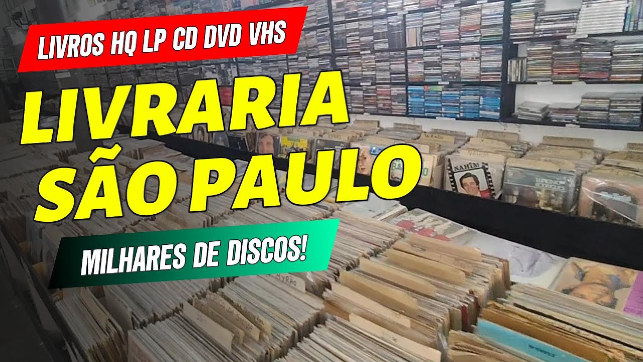LIVRARIA SÃO PAULO: Acervo enorme de LP Discos CD DVD VHS Filmes Livros HQ Revistas no Centro de SP!