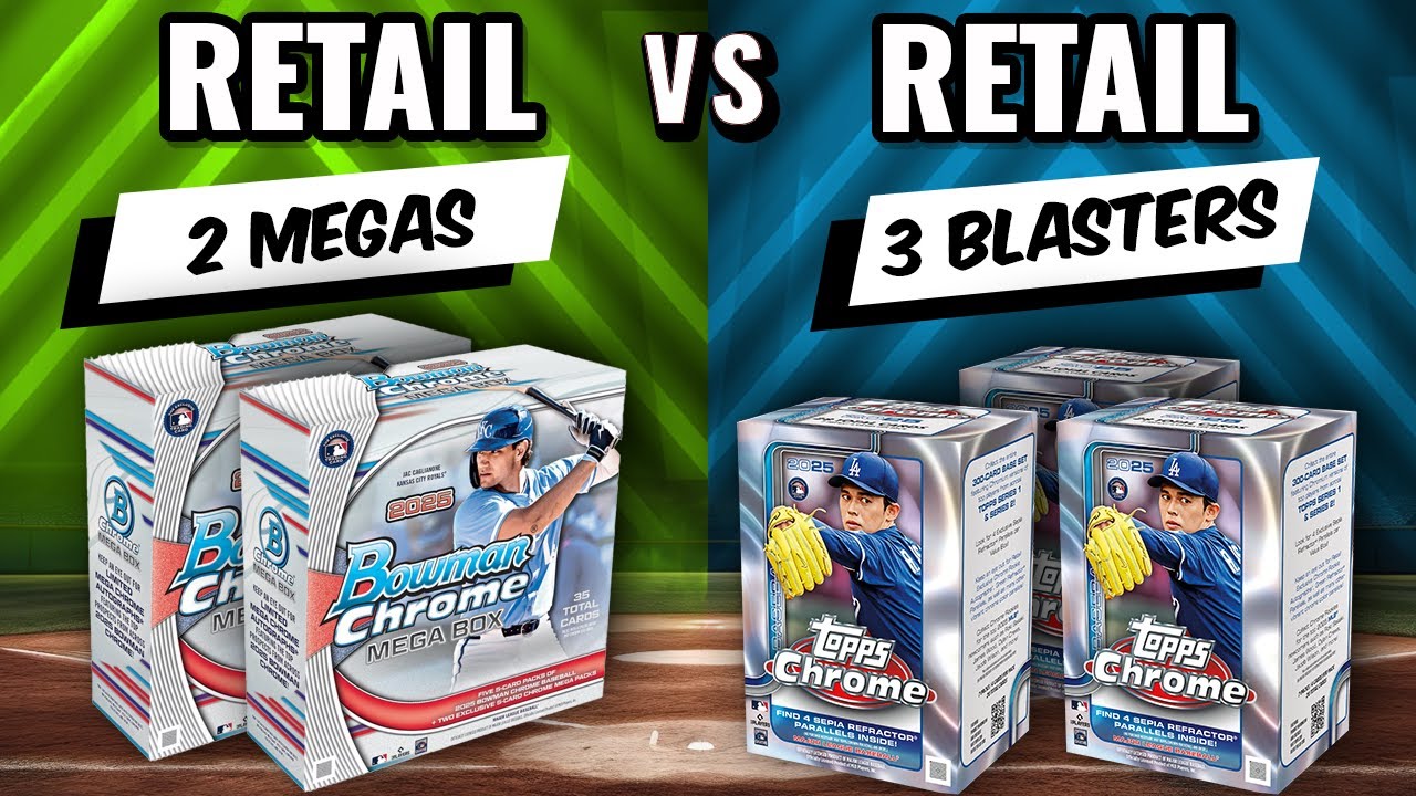 🚨ЛУЧШИЙ НАБОР VS ХУДШИЙ НАБОР?🚨 2025 BOWMAN CHROME MEGAS против 2025 TOPPS CHROME BLASTERS