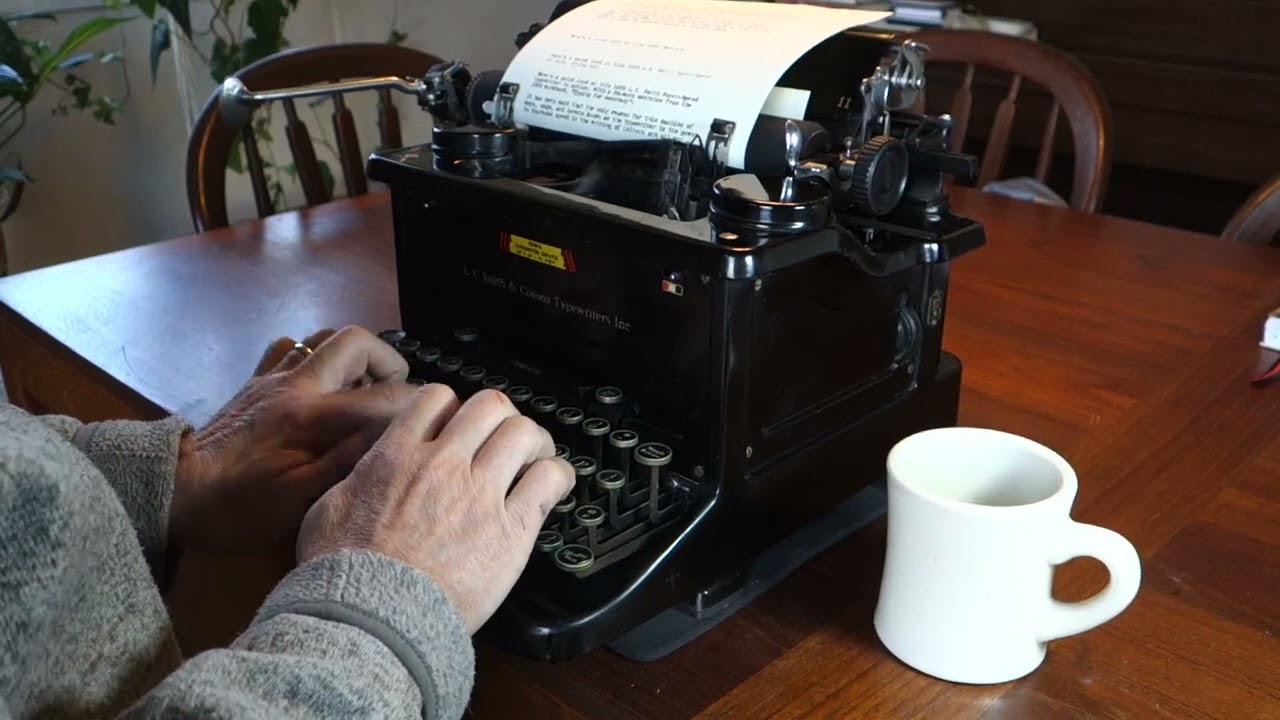 1938 L.C. Smith Super-Speed 11 typewriter at work