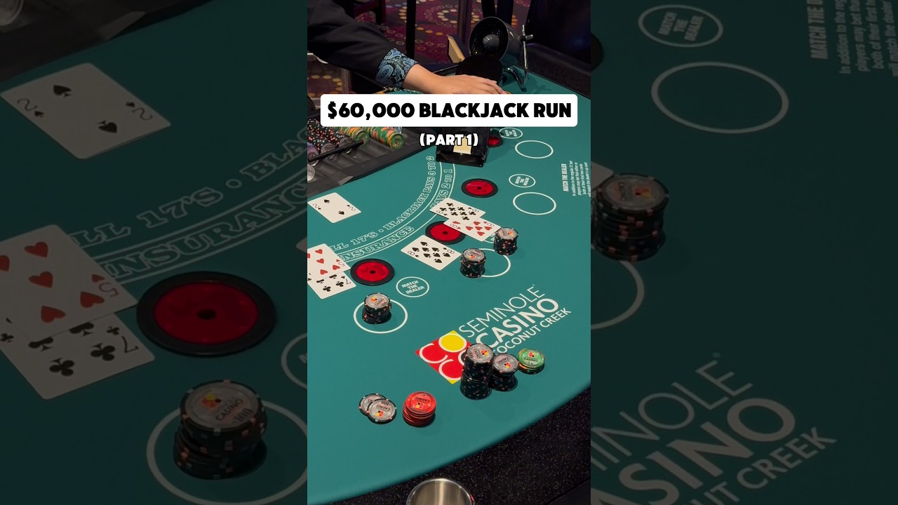 Лучшая серия игр в блэкджек из когда-либо записанных&hellip; ВЫИГРЫШ $60 000 🤯 #казино #блэкджек #азартн...