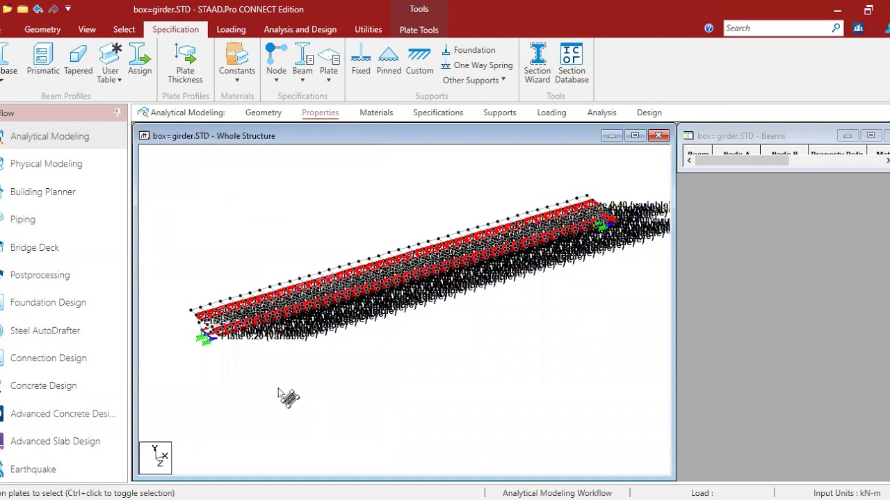 (1) Geometri: Jembatan Box Girder Prategang dengan STAADPro