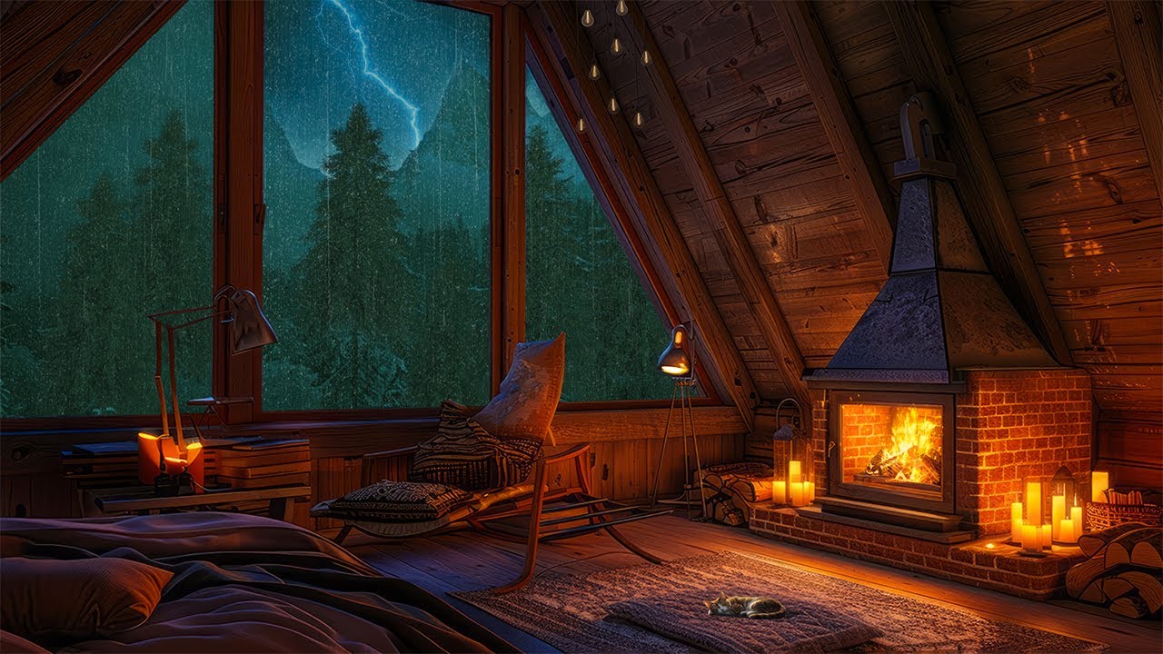 Засните за 5 минут со звуками дождя в окне и громом для глубокого сна