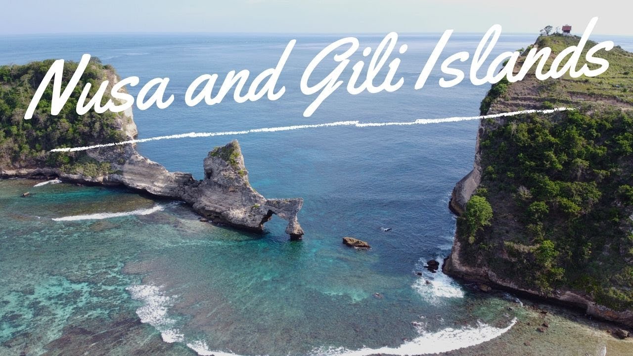 Drone shots around Nusa and Gili Islands