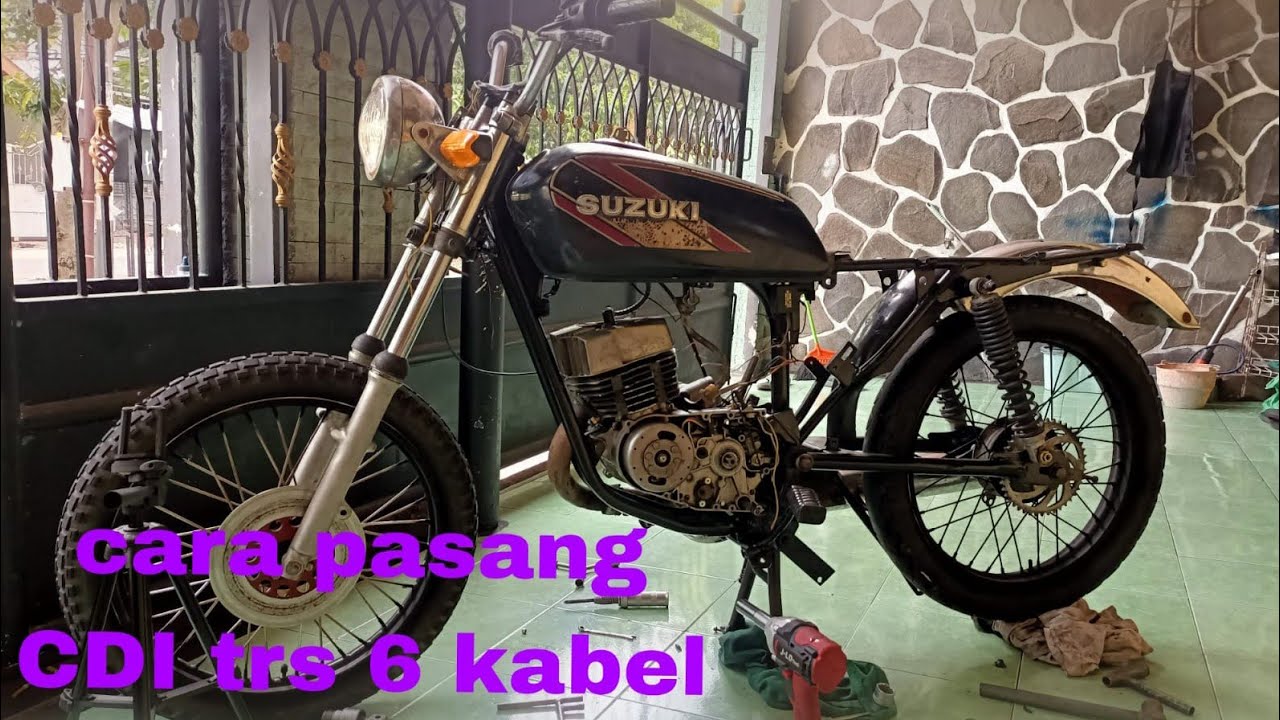 cara pasang spul dobel dan CDI 6 kabel SUZUKI TRS