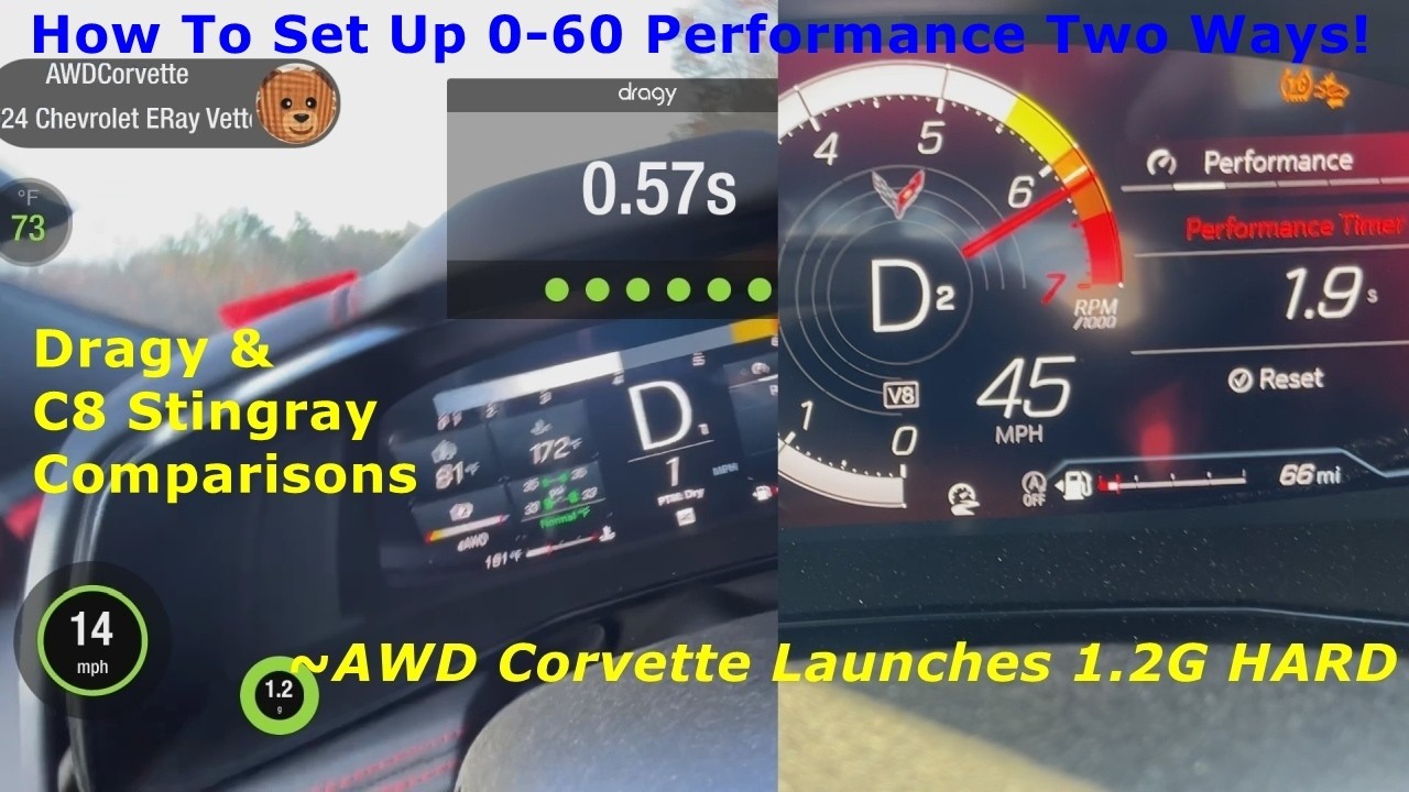 Запуск и настройка C8 Corvette 0-60 с помощью Dragy, два способа
