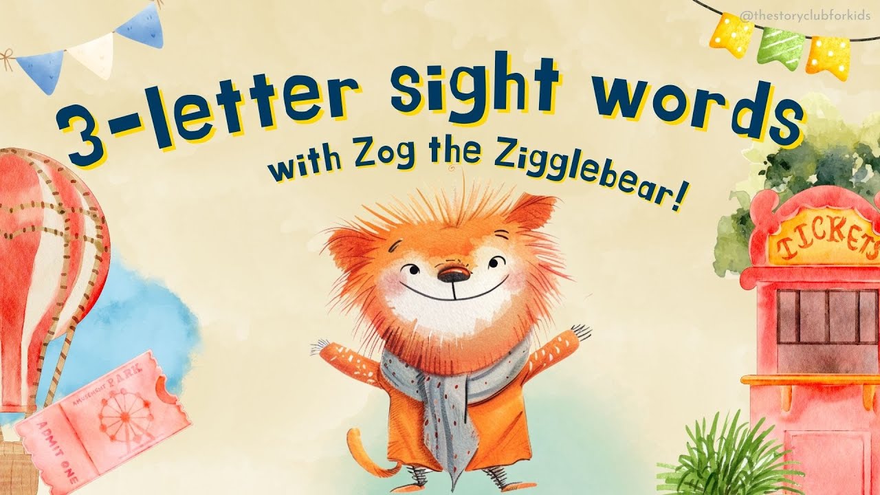 Learn 3-Letter Sight Words with Zog the Zigglebear at Zog's Wonderland! 🎡🧸 | Fun Preschool Learning