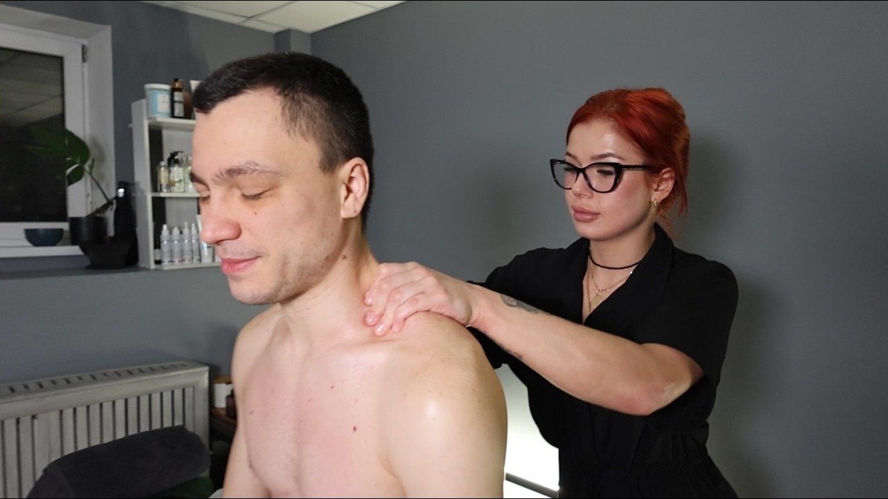 She is working for the result | ASMR Painful Sports massage by Maria