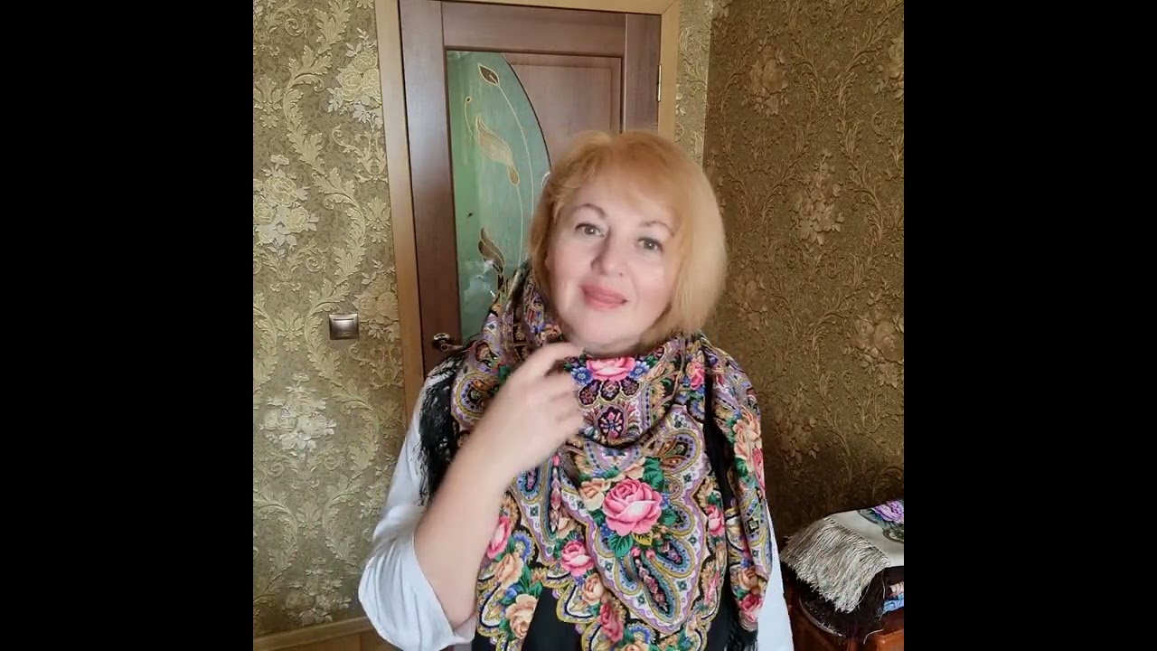 Платки в наличии!Часть3 #павловопосадская#шаль#платок#платки#наличие#обзор#примерки#135