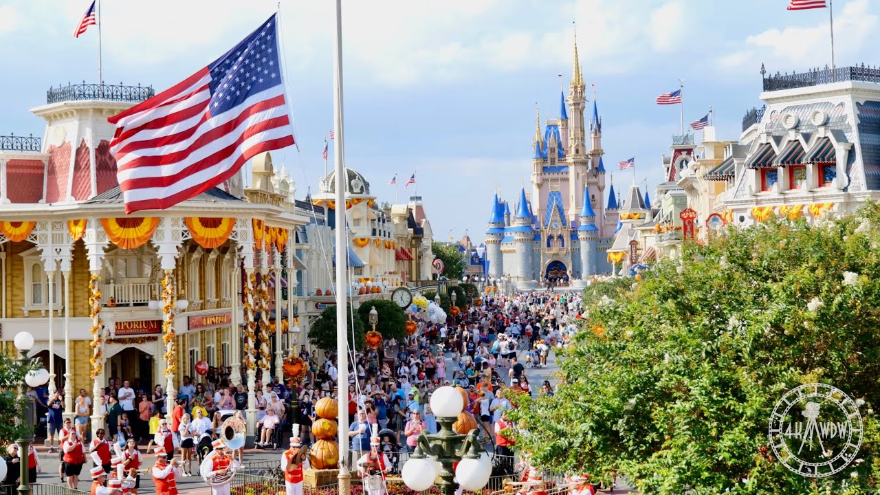 Magic Kingdom Flag Retreat Ceremony in 4K - August 2023 | Walt Disney World Orlando Florida