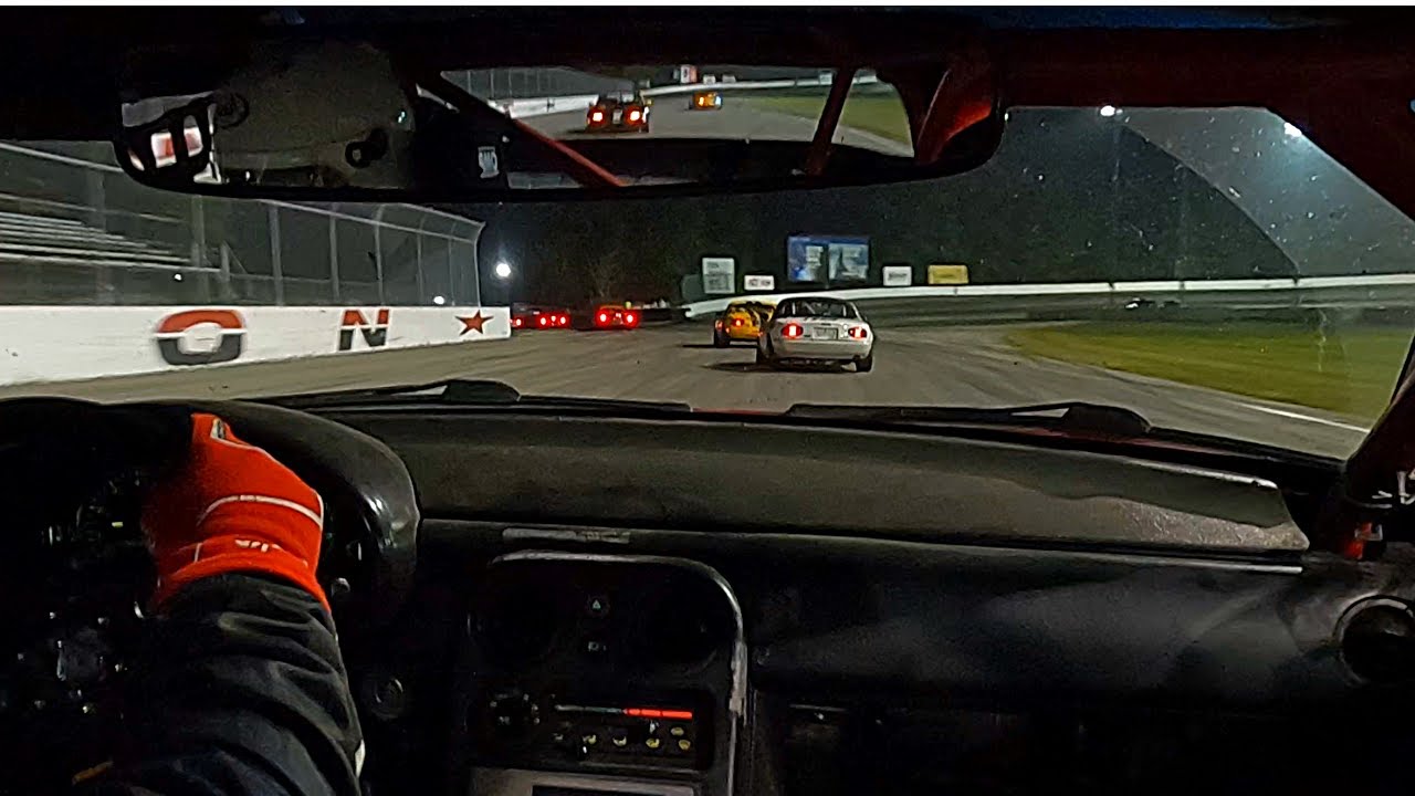 Racing Miatas at night. Things could be worse.