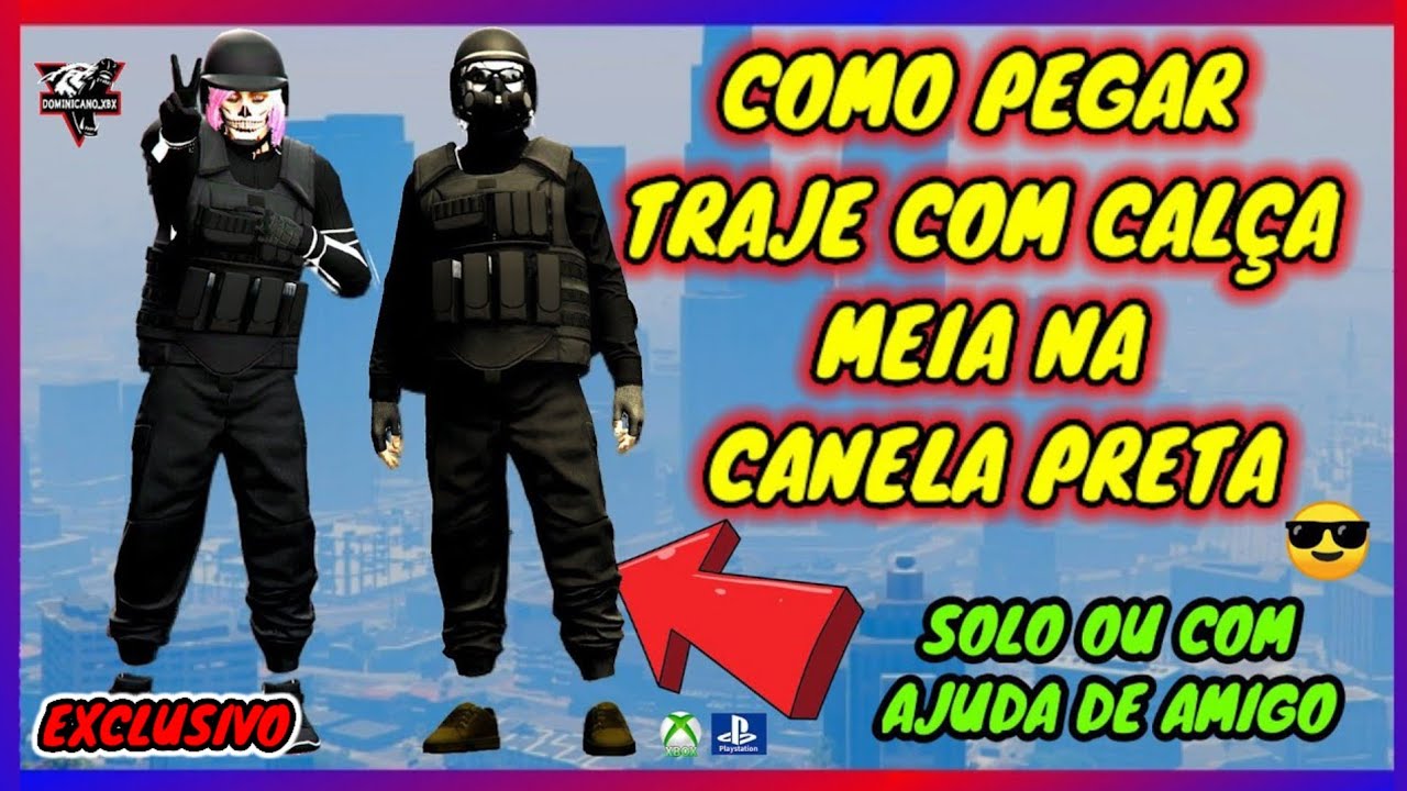 GTA5 online: COMO PEGAR CALÇA PRETA MEIA NA CANELA SOLO OU COM AJUDA ✴️