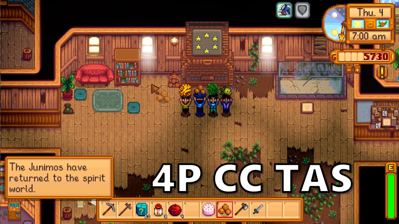 4 Player Community Center TAS - Stardew Valley