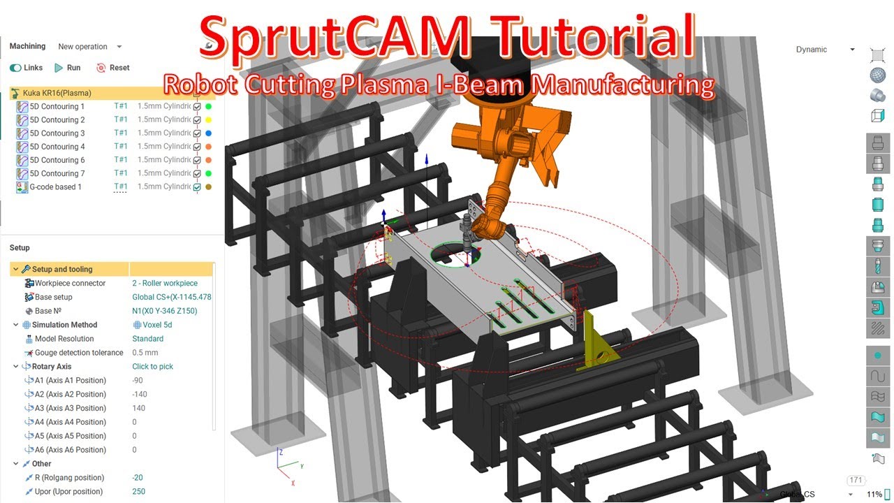 SprutCAM Tutorial #117 | Robot Cutting Plasma I-Beam Manufacturing