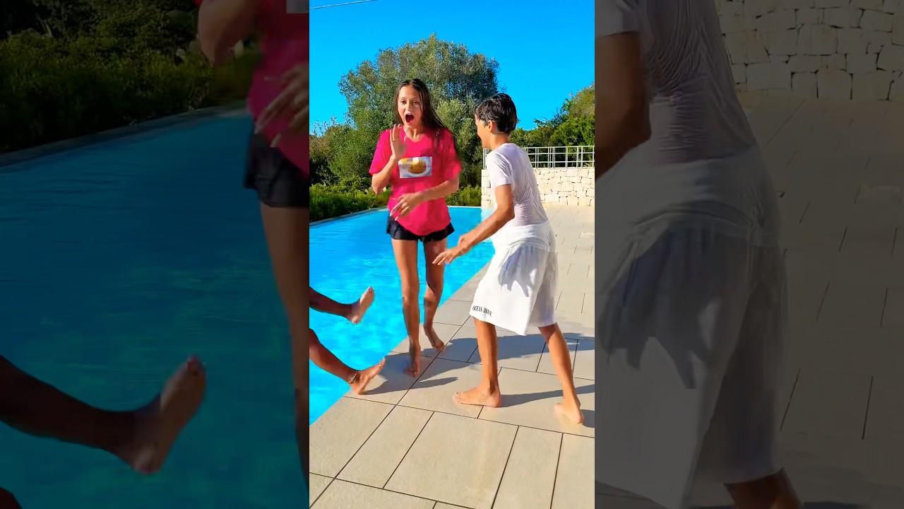 Summer Pool Vibes &ndash; Game On! 🩵🤣💦#challenge #shorts