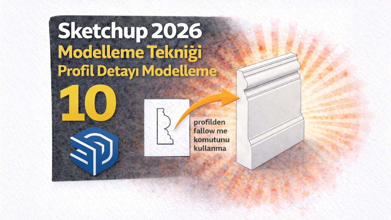 Sketchup 2026 Modelleme Tekniği Profil Detayı Modelleme 10 #sketchup #mimarathi