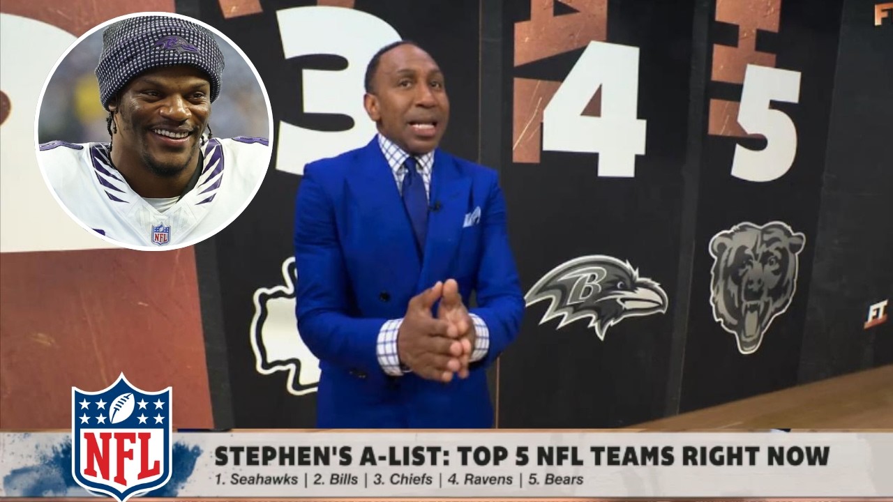 FIRST TAKE | Lamar Jackson&rsquo;s Ravens Rank No. 4 - Stephen A. Smith&rsquo;s A-List:TOP 5 NFL TEAMS RIGHT NOW