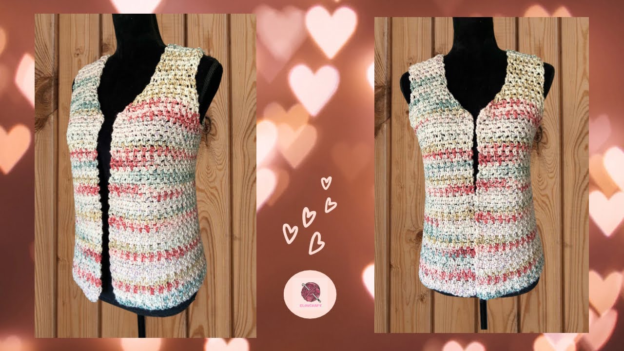 CHALECO CALIENTITO A CROCHET EN UNA SOLA PIEZA