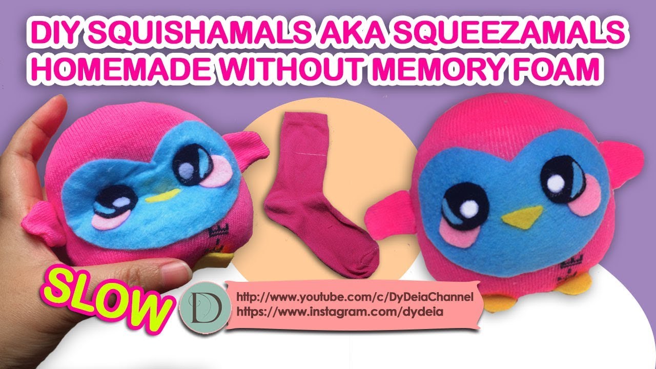 MEMBUAT SQUISHAMALS AKA SQUEEZAMALS HOMEMADE TANPA MEMORY FOAM(KAOS KAKI)