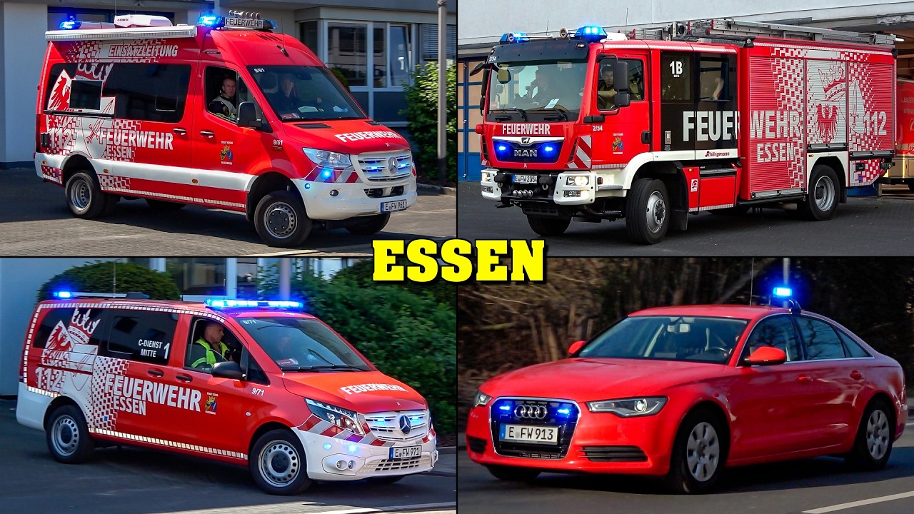 [FEUERWEHRKRAN, LÖSCHZUG & MEHR!] - FEUERWEHR ESSEN | Einsatzfahrten von BF & FF