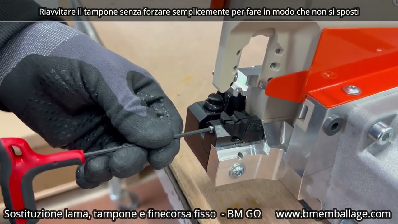 BM emballage - BMGO - Tuto - Sostituzione lama, tampone e finecorsa fisso