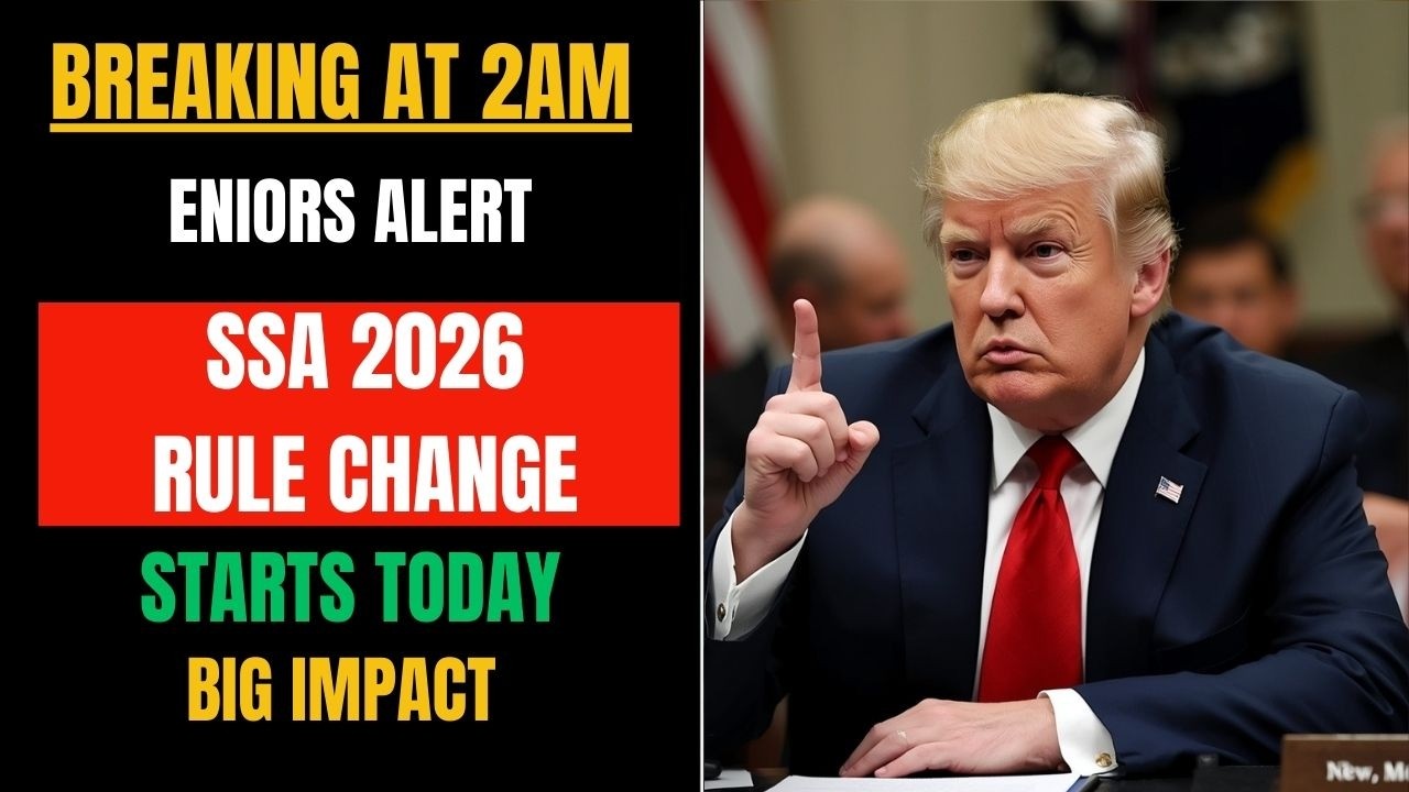 SENIORS: SSA 2026 Update: New Rule Starts Today &ndash; Major Impact on Retirees |Social Security