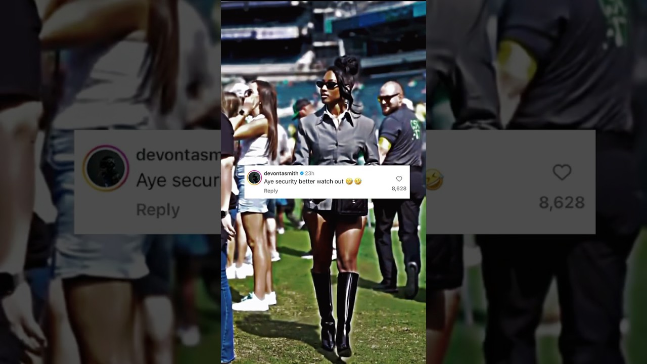 EAGLES SECURITY👀 DEVONTE SMITH WIFE 😂 #shorts