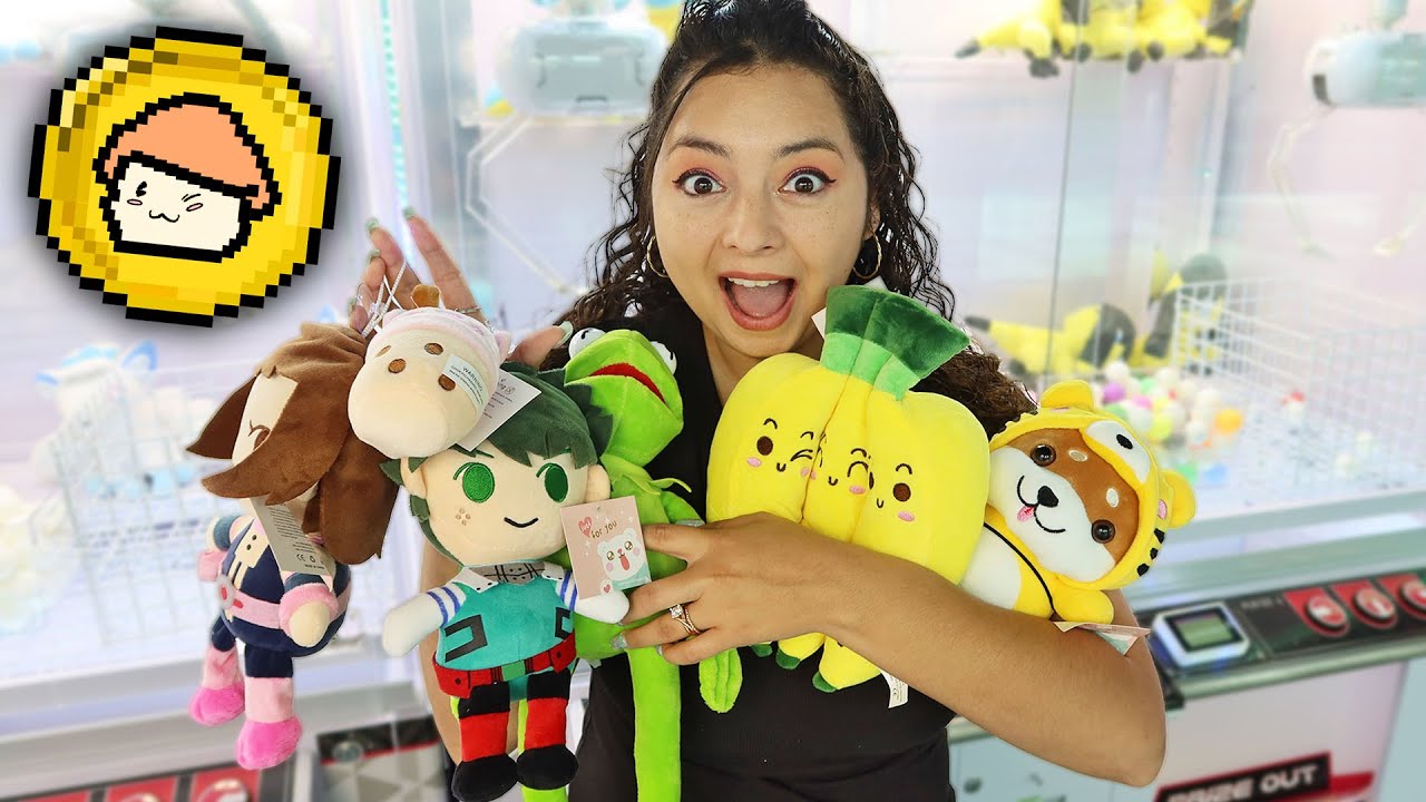 Arms FULL of claw machine prizes!