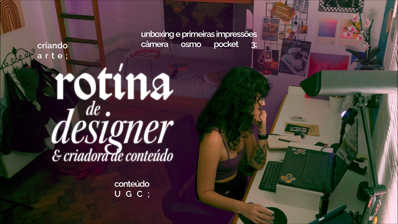 rotina de designer e criadora de conteúdo | unboxing dji osmo pocket 3, UGC ✷ vlog de estúdio 30