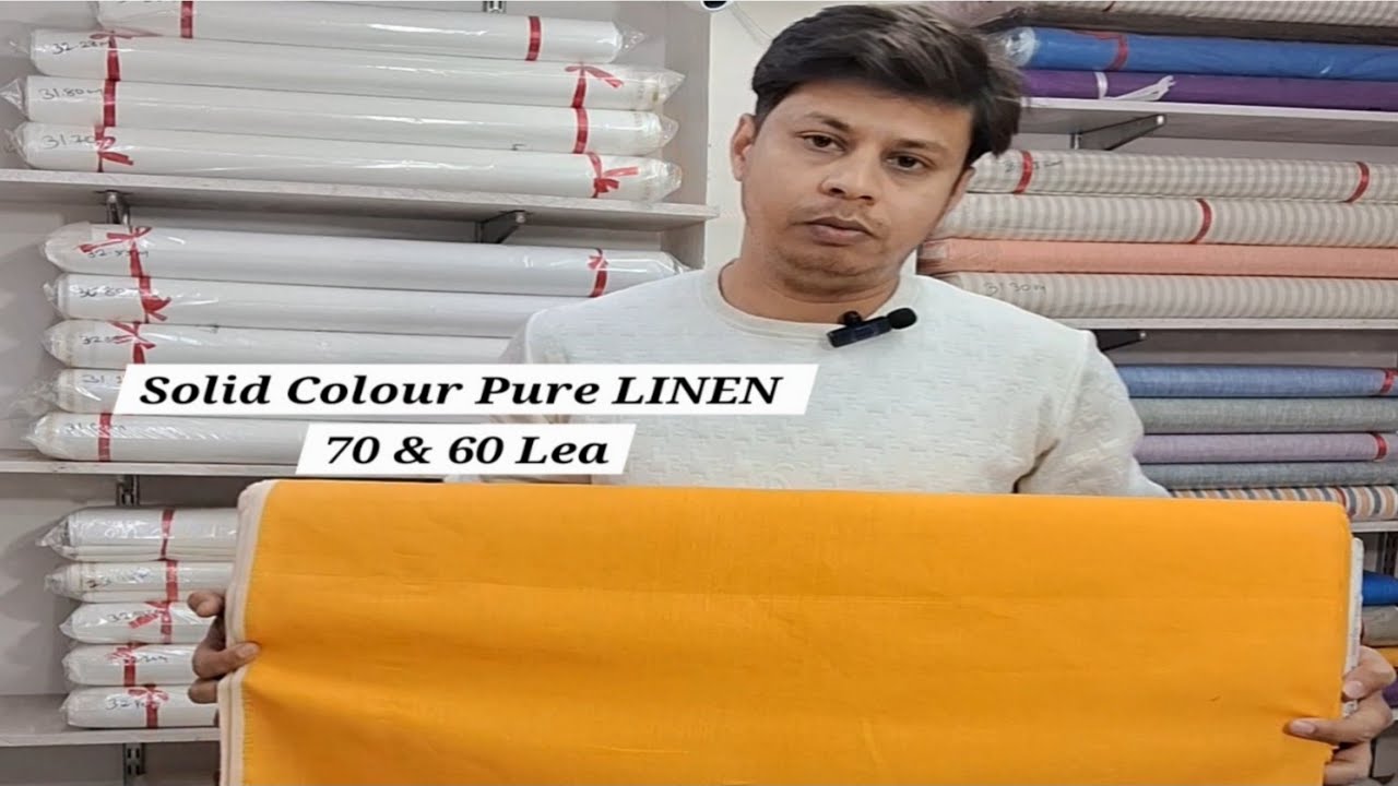 Pure LINEN Solid Colour / 70 Lea havy gsm Fabric / Men's & Women's Dress Material / Yarn Daying