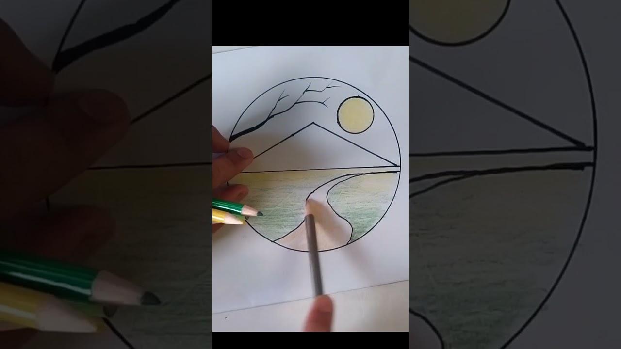 How draw easy landscape scenery |pencil drawing tutorial| #easy #scenery #shorts