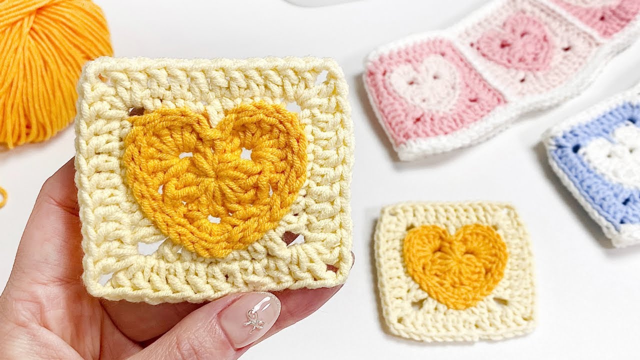 Как сделать сердце бабушки площади с crochet