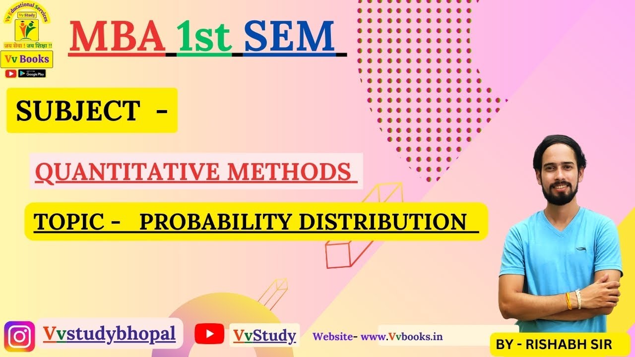 MBA 1st SEM SUBJECT NAME  - QUANTITAVE METHODS TOPIC - PROBABILITY DISTRIBUTION