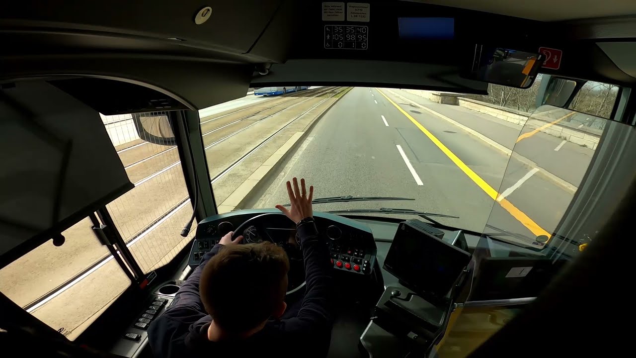 RB Leipzig Stadium - Lindenau Bus Depot | Wide Angle Cockpit View | Solaris Urbino 18 (IV)