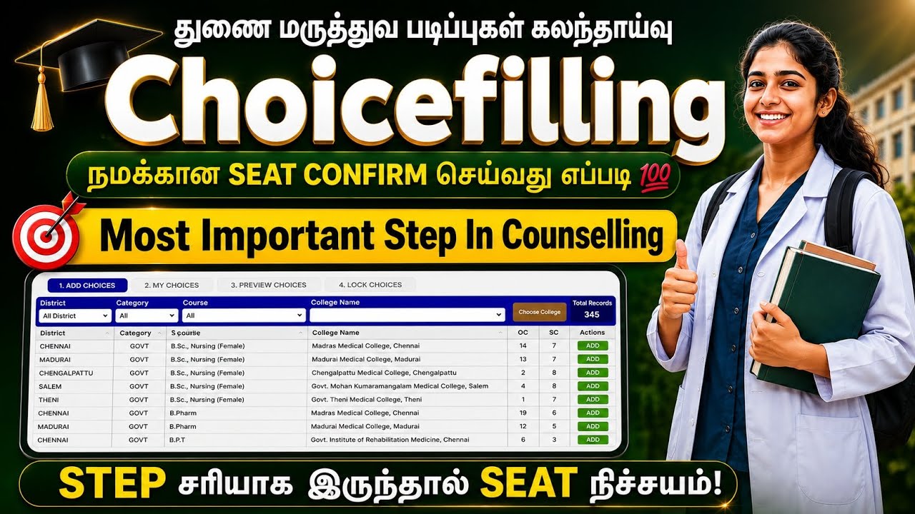 📣Choicefilling சரியாக செய்து seat எடுப்பது எப்படி/ TN Paramedical Choicefilling tamil 📣