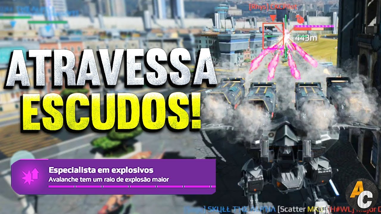War Robots Brasil - BEHEMOTH AVALANCHE! Explos&atilde;o Gigante contra escudos