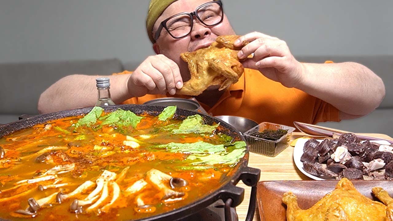 통으로 뜯어먹어서 통닭인건가?│Big Fried Chicken Mukbang Eatingshow