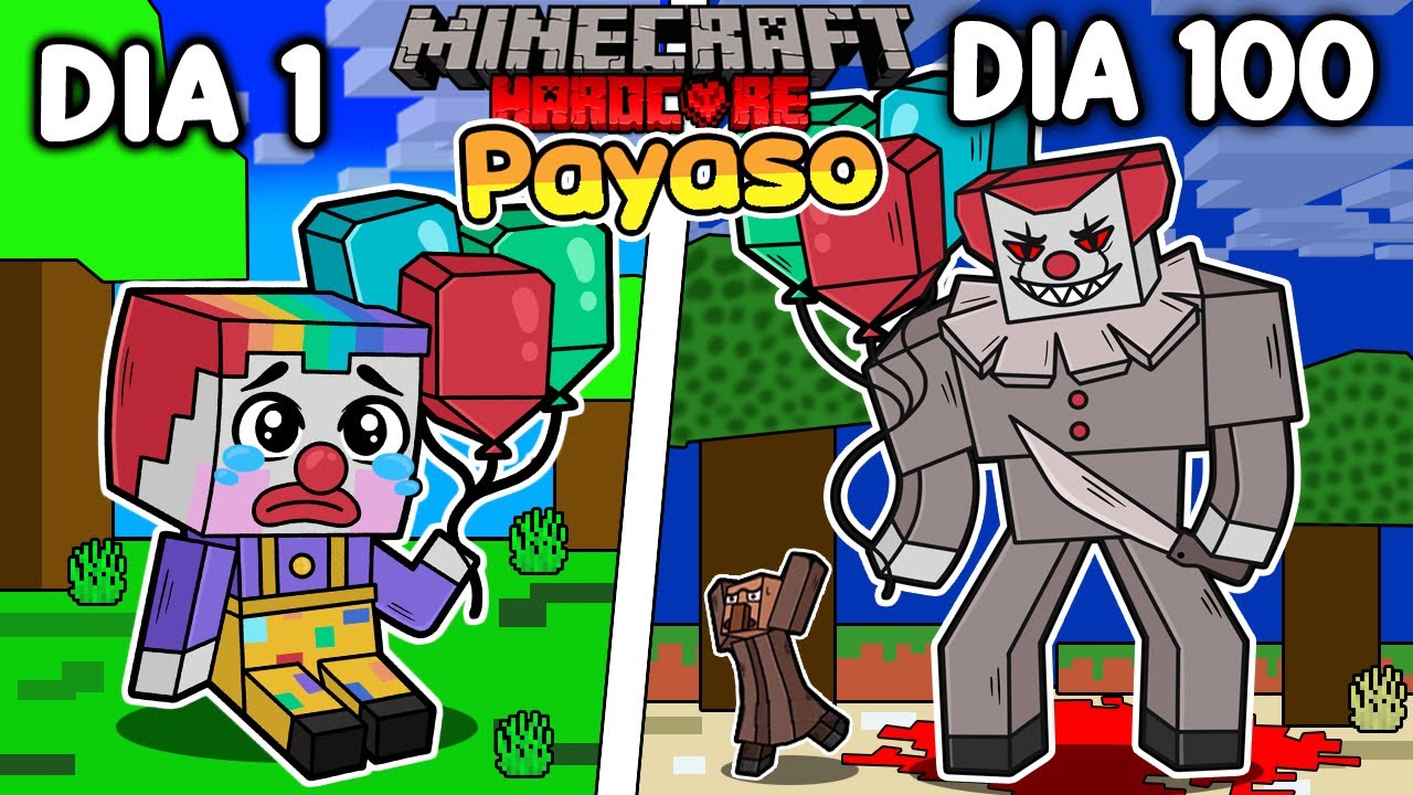 🤡Sobreviv&iacute; 100 D&Iacute;AS siendo un PAYASO en Minecraft HARDCORE!