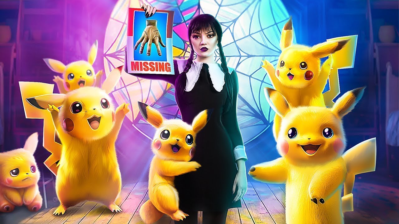 Wednesday Addams! Thing Ontbreekt! Pokemon in het Echte Leven!