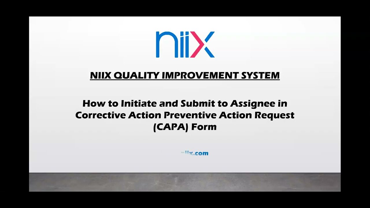 How to Initiate CAPA Form