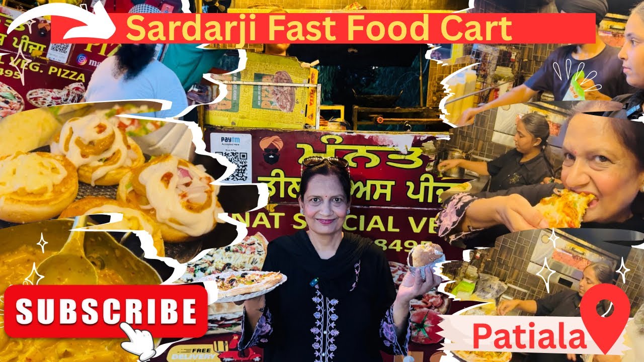 Sardarji fast food cart in Patiala ! Yummy Pizza Burger spring roll !🍕🤤🤤