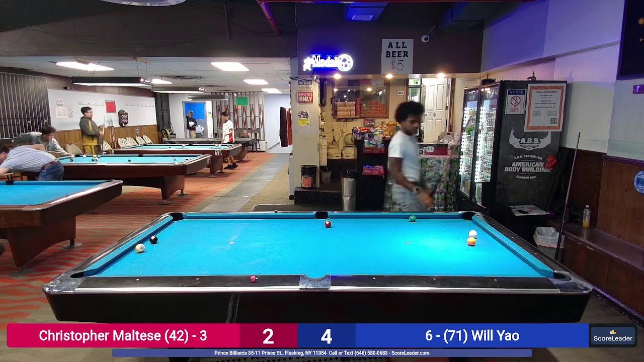 8 / 9 Ball League Night - Christopher Maltese vs Will Yao