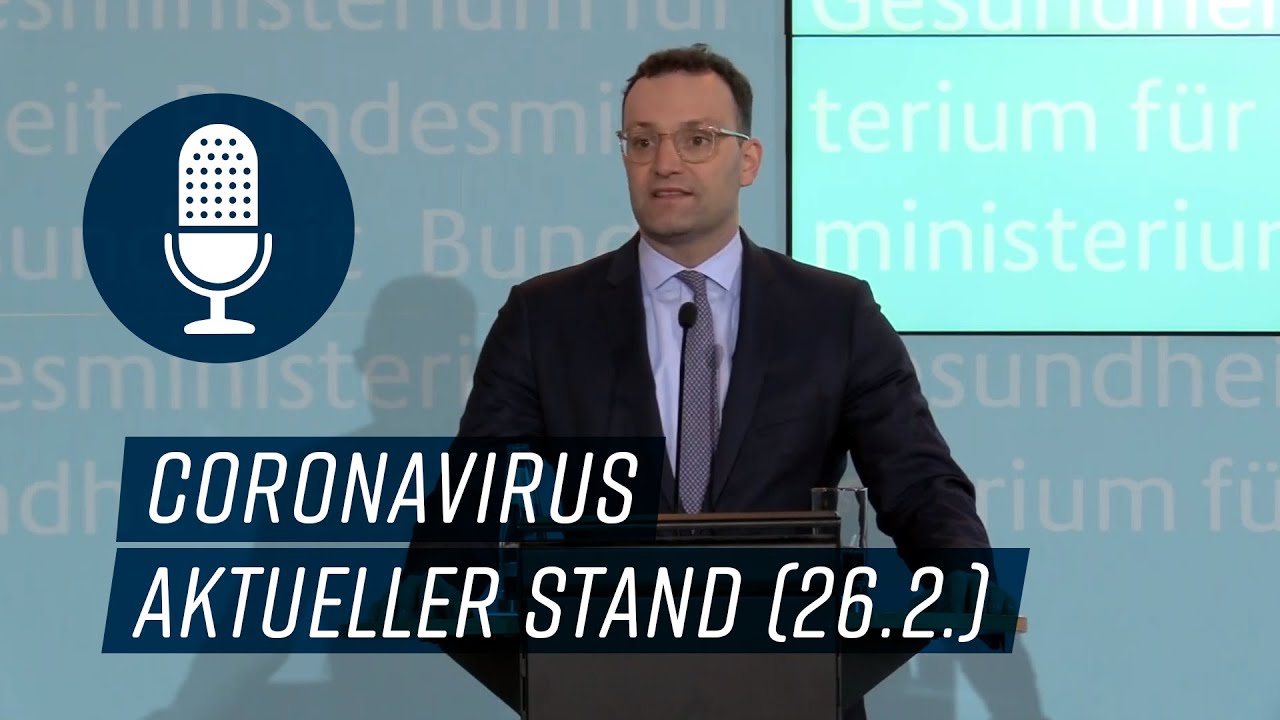 Gesundheitsminister Jens Spahn zur Ausbreitung des Coronavirus (26.2.2020)