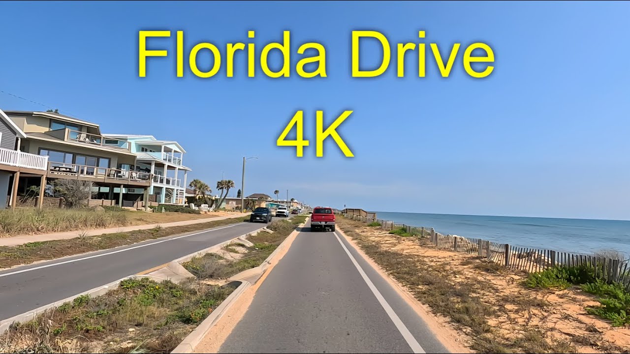 4K | Florida A1A | Daytona Beach to Jacksonville Beach | Full Drive