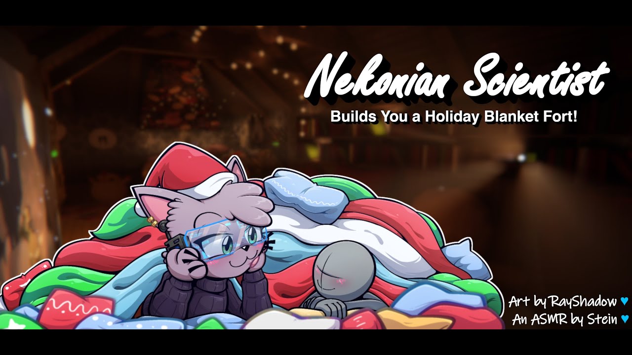 ASMR | Nekonian Scientist Builds You a Holiday Blanket Fort! [Gift Wrap] [Snuggles] [Yapping]