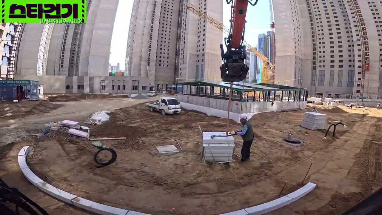 (4k)부대토목 이것저것 part3. 경계석작업      #operator #excavator #develon  #tiltrotator #steelwrist #포크레인 🇰🇷