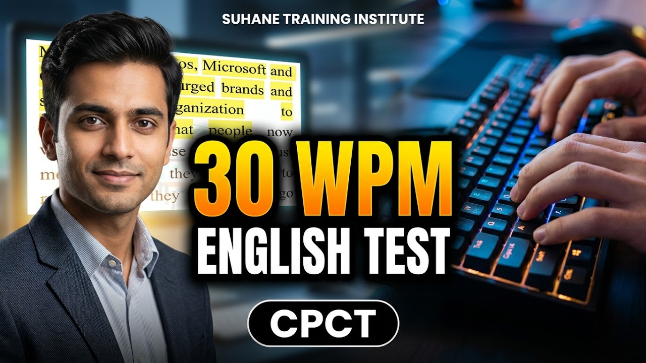 ENGLISH TYPING DICTATION - 30 WPM #cpct