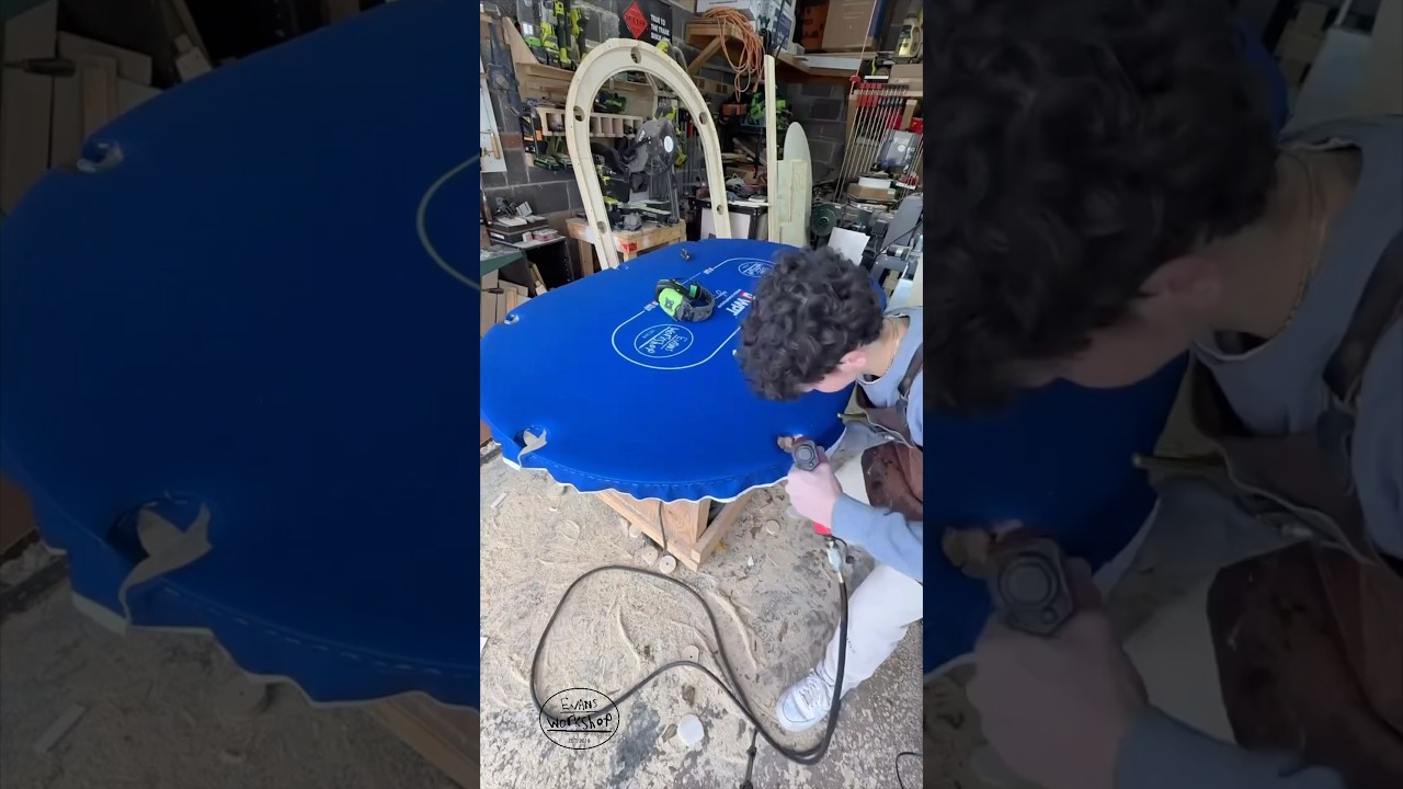 Building a poker table Pt. 4 #evans_workshop #woodworking #maker #pokertable #poker