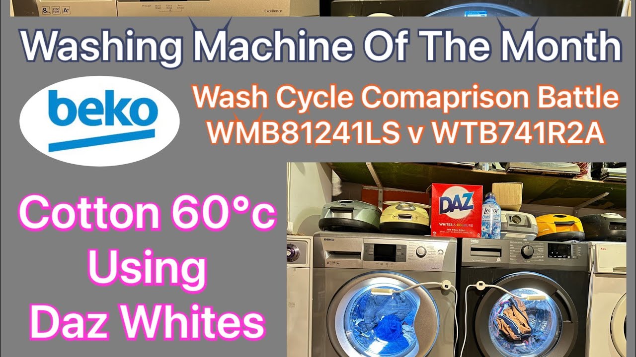 Washing Machine Of The Month, Beko WMB81241 v WTB741R2A, Cotton 60 Using Daz